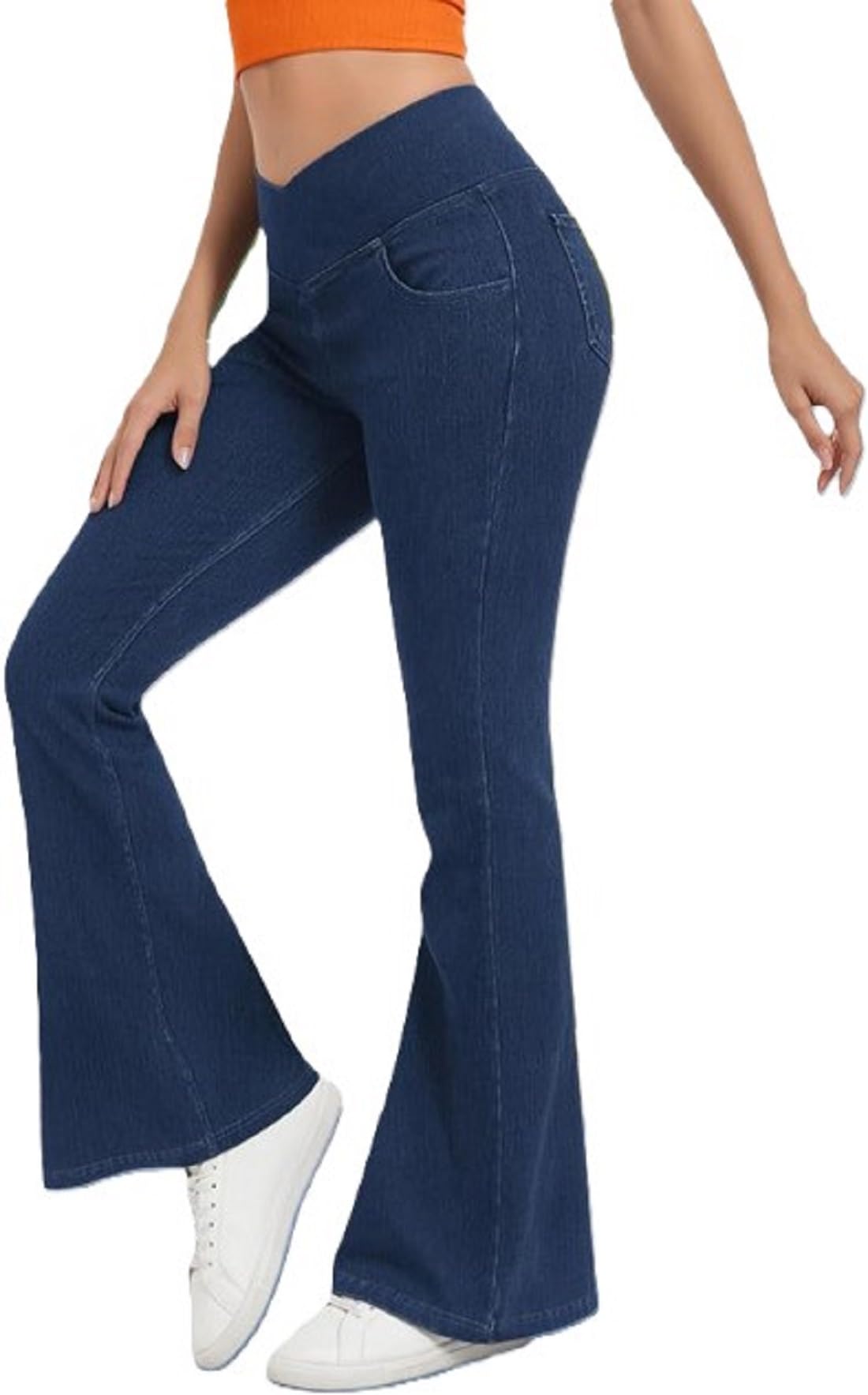 ADBUCKS Women's High-Rise Cotton Light Weight Denim Parallel Loose Fit Jegging