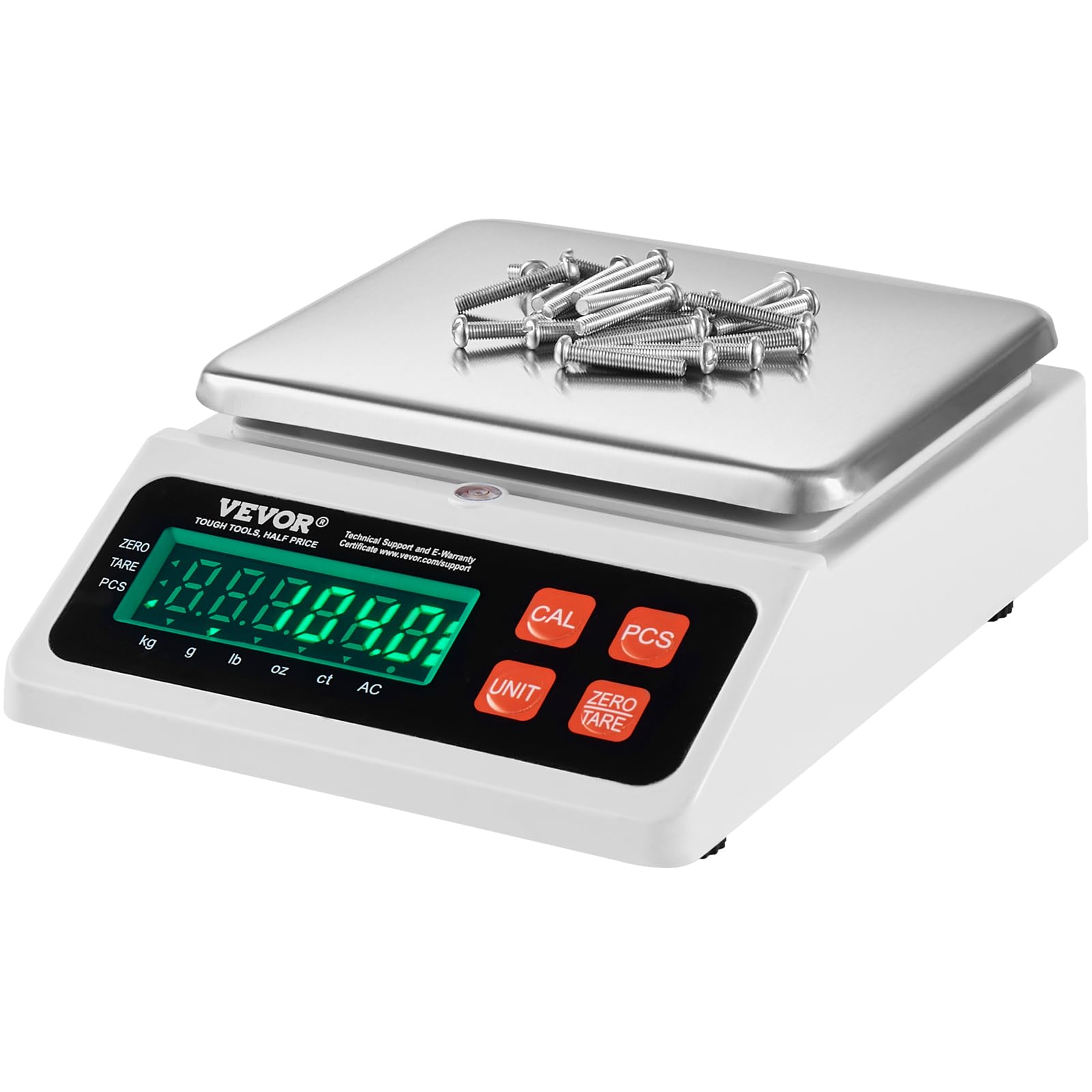 VEVOR Balance de comptage industrielle, 10 kg x 0,1 g, balance numérique pour monnaies, unités g/kg/lb/oz/ct, balance de comptage d'inventaire électronique avec écran LED pour pièces bijoux, cuisine