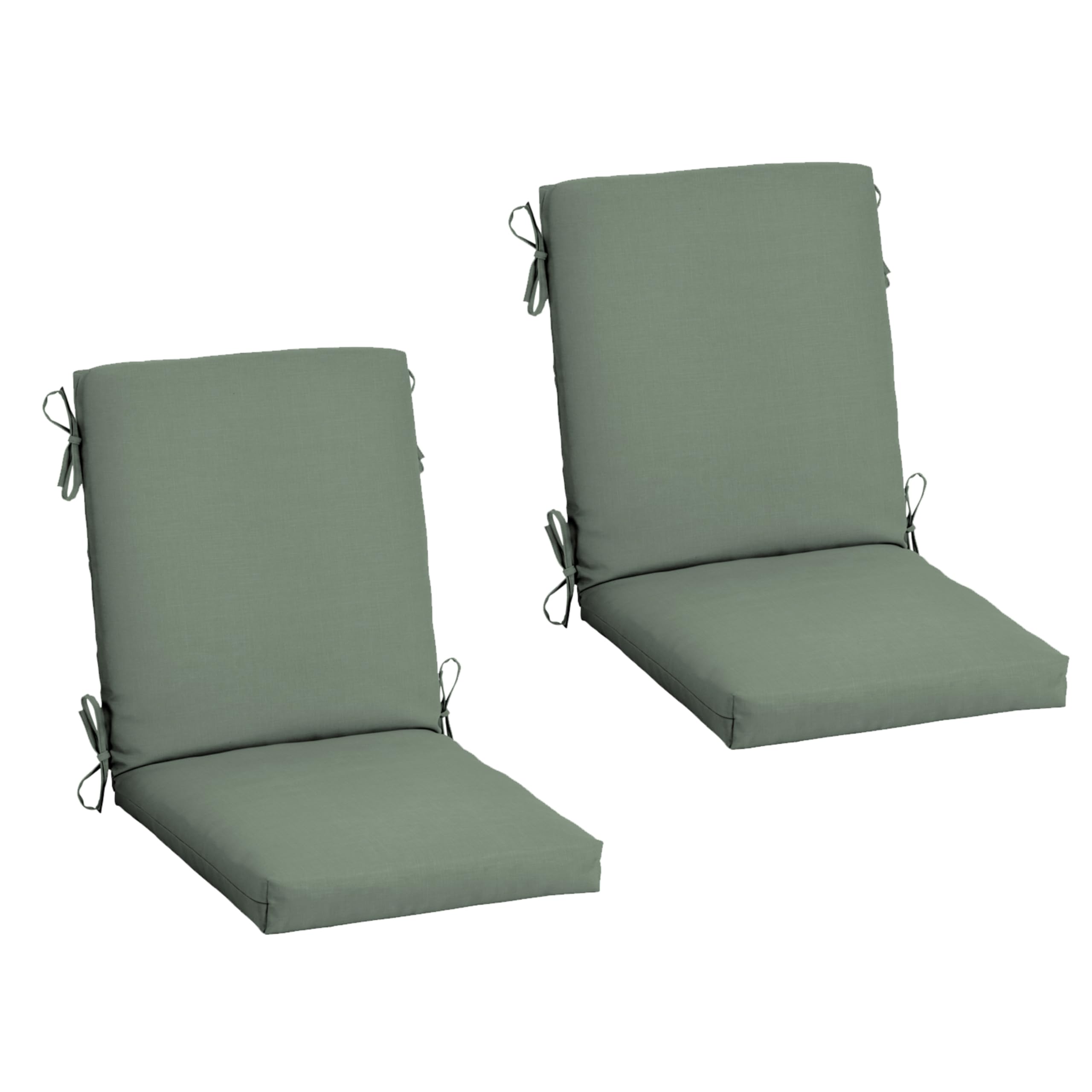 Arden 2-Pack earthFIBER Outdoor Patio Dining Chair Cushion, 20x44, Rain-Proof Seat Pad, Fade-Resistant Outdoor Cushion Sage Green Texture