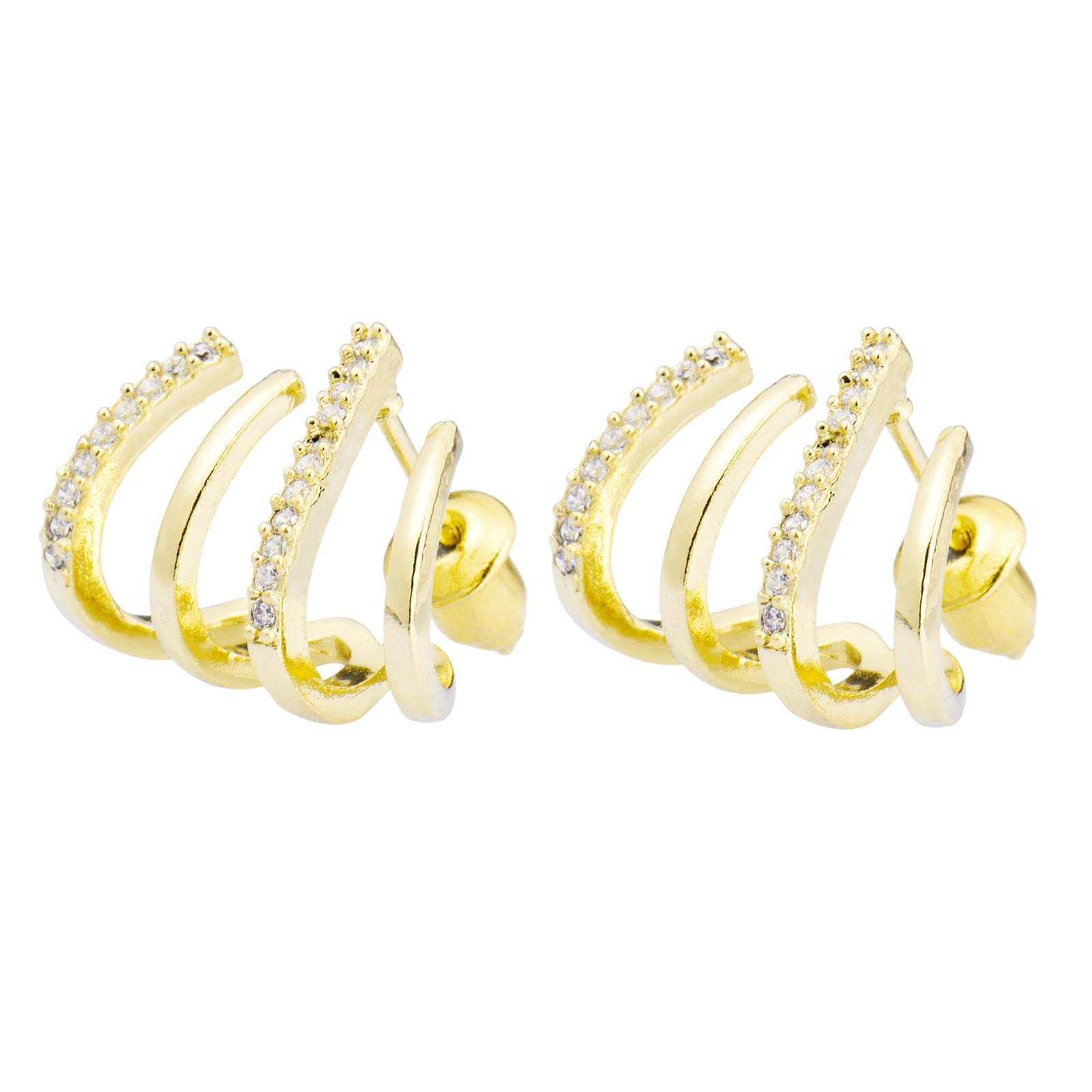 YYWW Orecchini Ad Ago in Argento, Orecchini A Artigli in Argento/Oro, Orecchini Geometrici Placcati in Argento S925, Orecchini di Gioielli in Zircone di Moda Creativa per Le Donne Ragazze