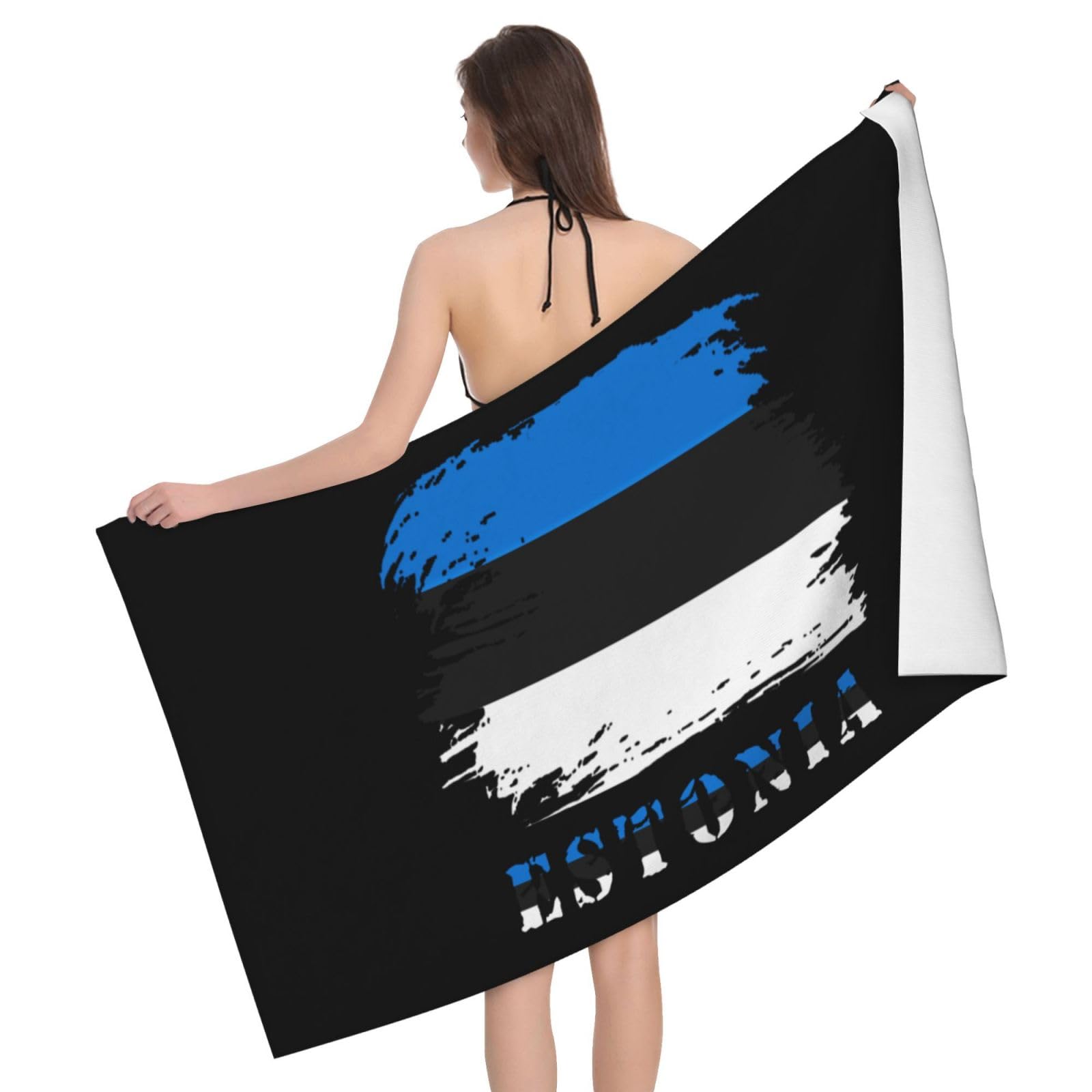 HLBSDM Microfiber Vintage Estonia Estonians Flag Beach Towel Quick Dry Soft Sand Free Beach Towels for Pool Swim Beach Lightweight Thin Towels