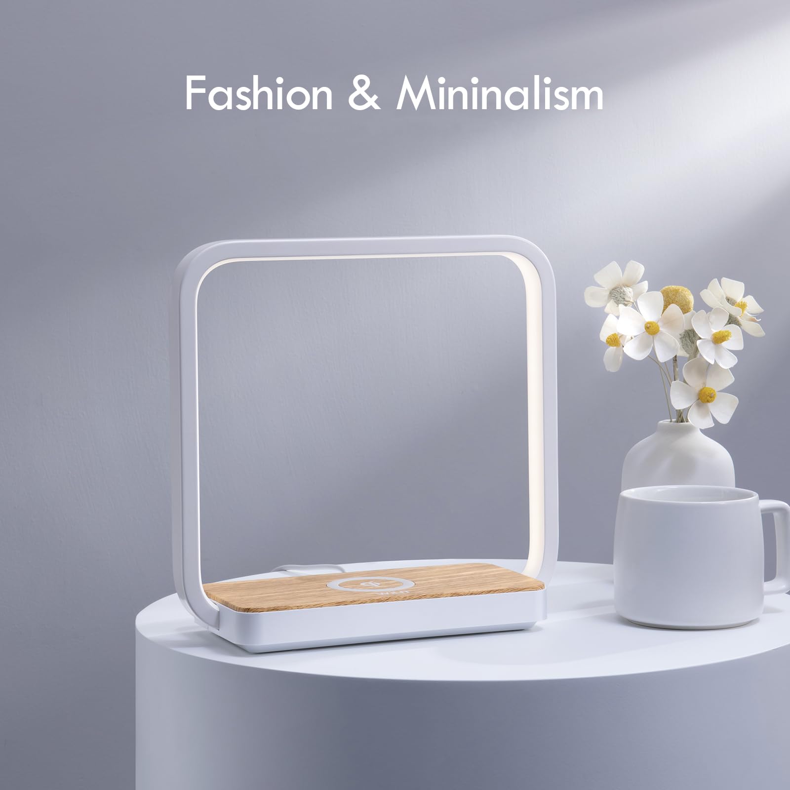 WILIT Bedside Lamp with Qi Wireless Charger A13 Table lamp 3 Step Dimmable Touch Control Desk Lamp for — view 4