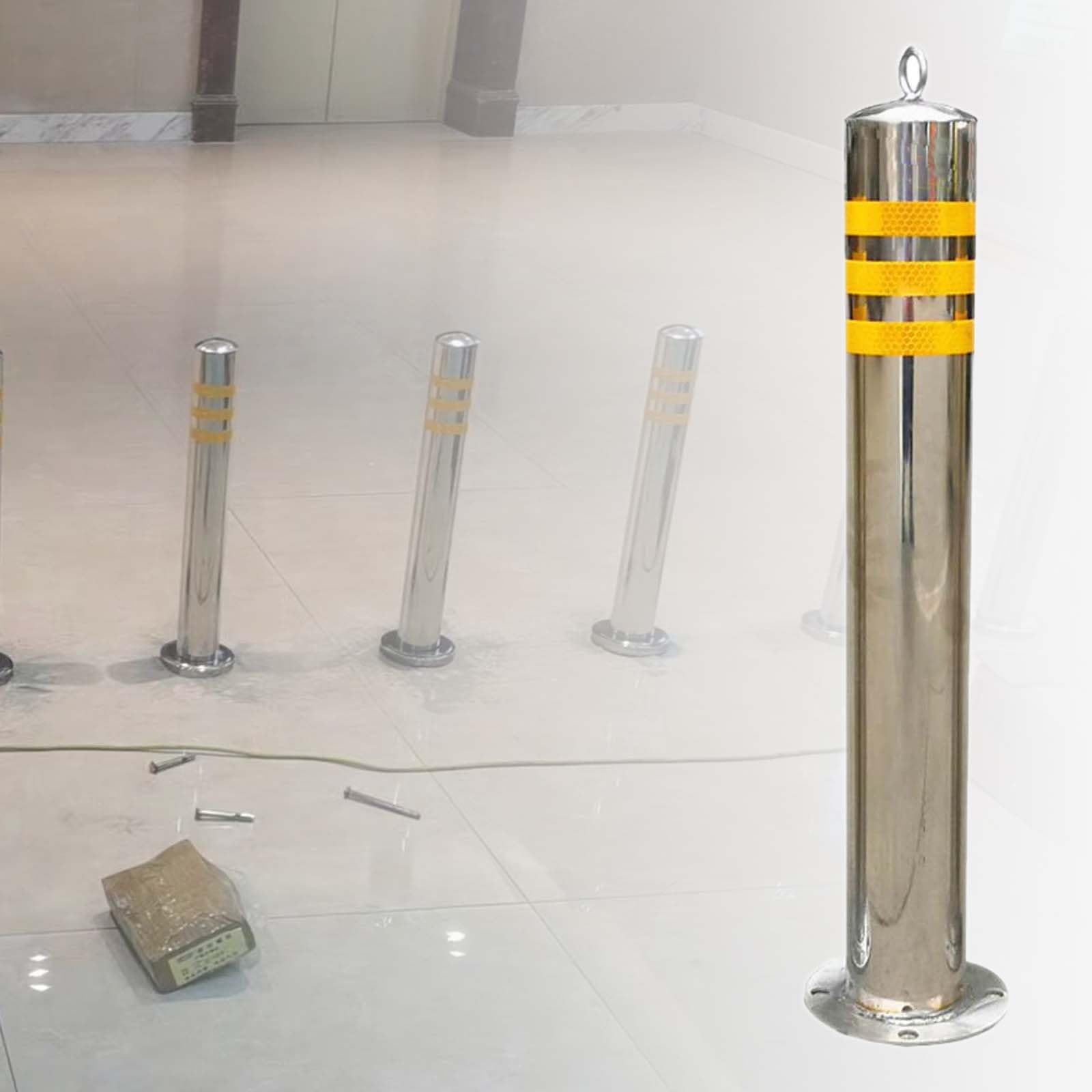 Bornes d'allée fixes contre le stationnement sauvage : lot de 3 poteaux de 100 cm