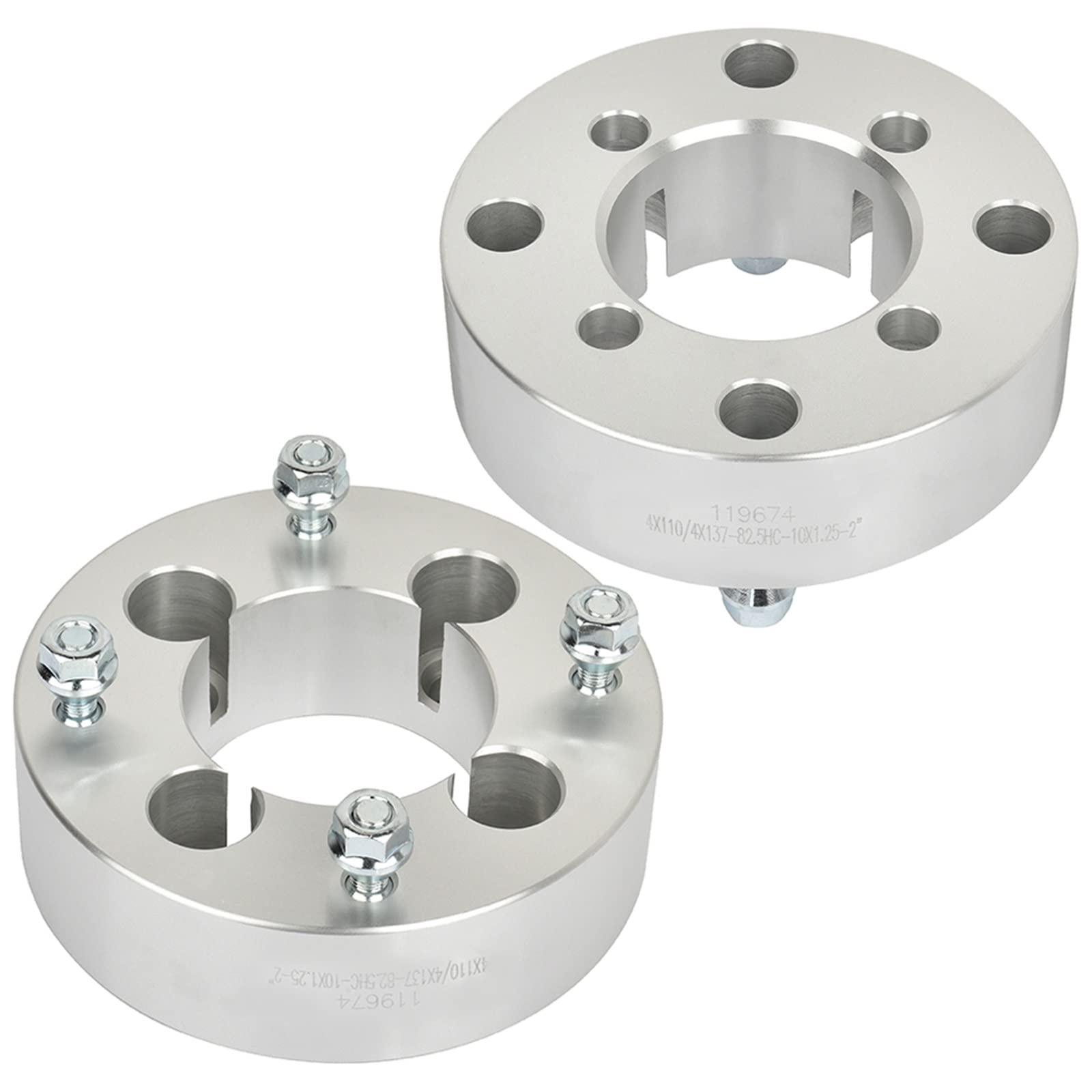 2-Pack 1" Wheel Spacers For Kawasaki Brute Force & Honda Rincon - 4x110 4-Lug Adapters