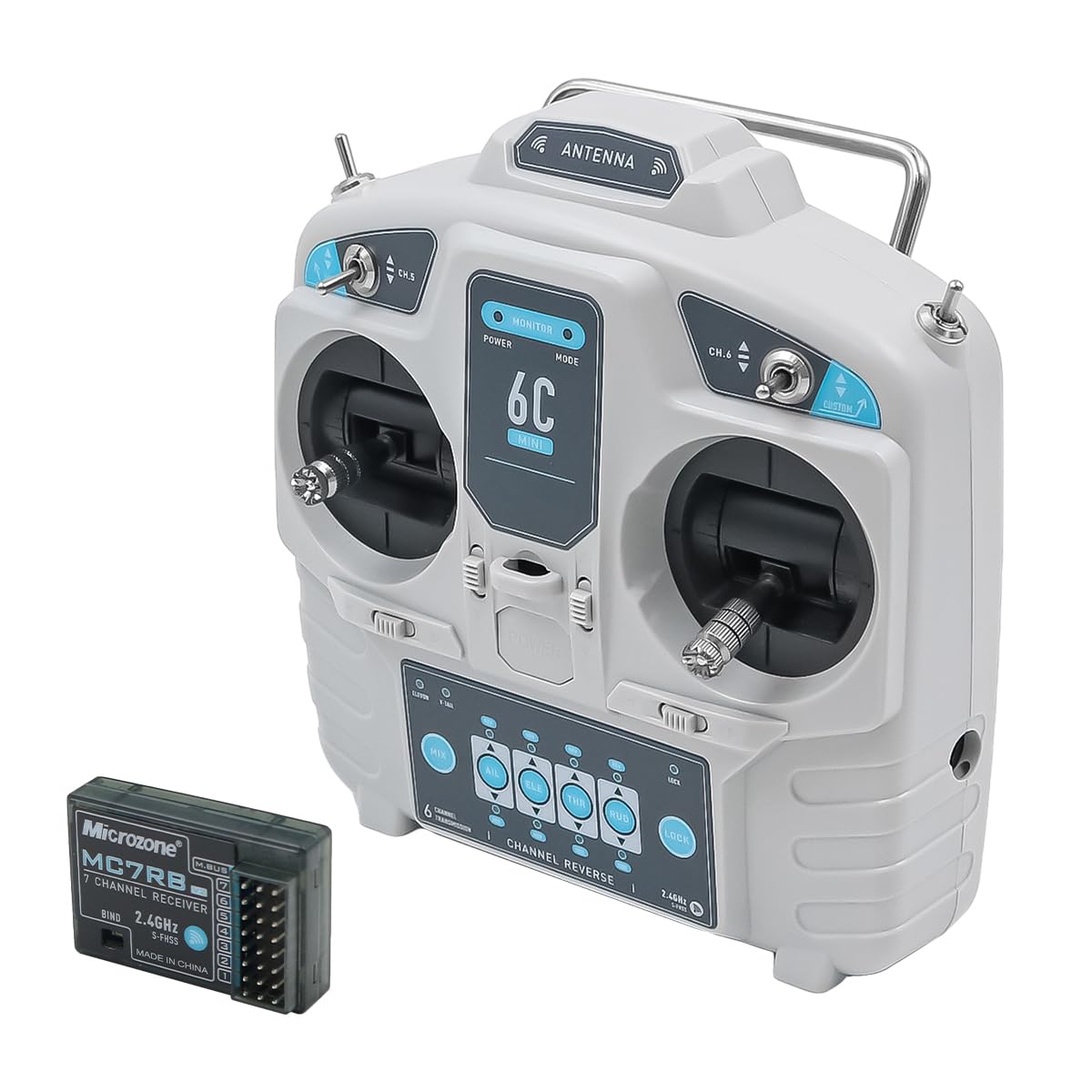 RC-Sender und -Empf?nger, RC-Controller und Empf?nger-Set, 2,4 GHz, 6 Kan?le, für FPV, RC, Racing, Quadrocopter, Auto, Boot, Hubschrauber – Modus, rechte Hand
