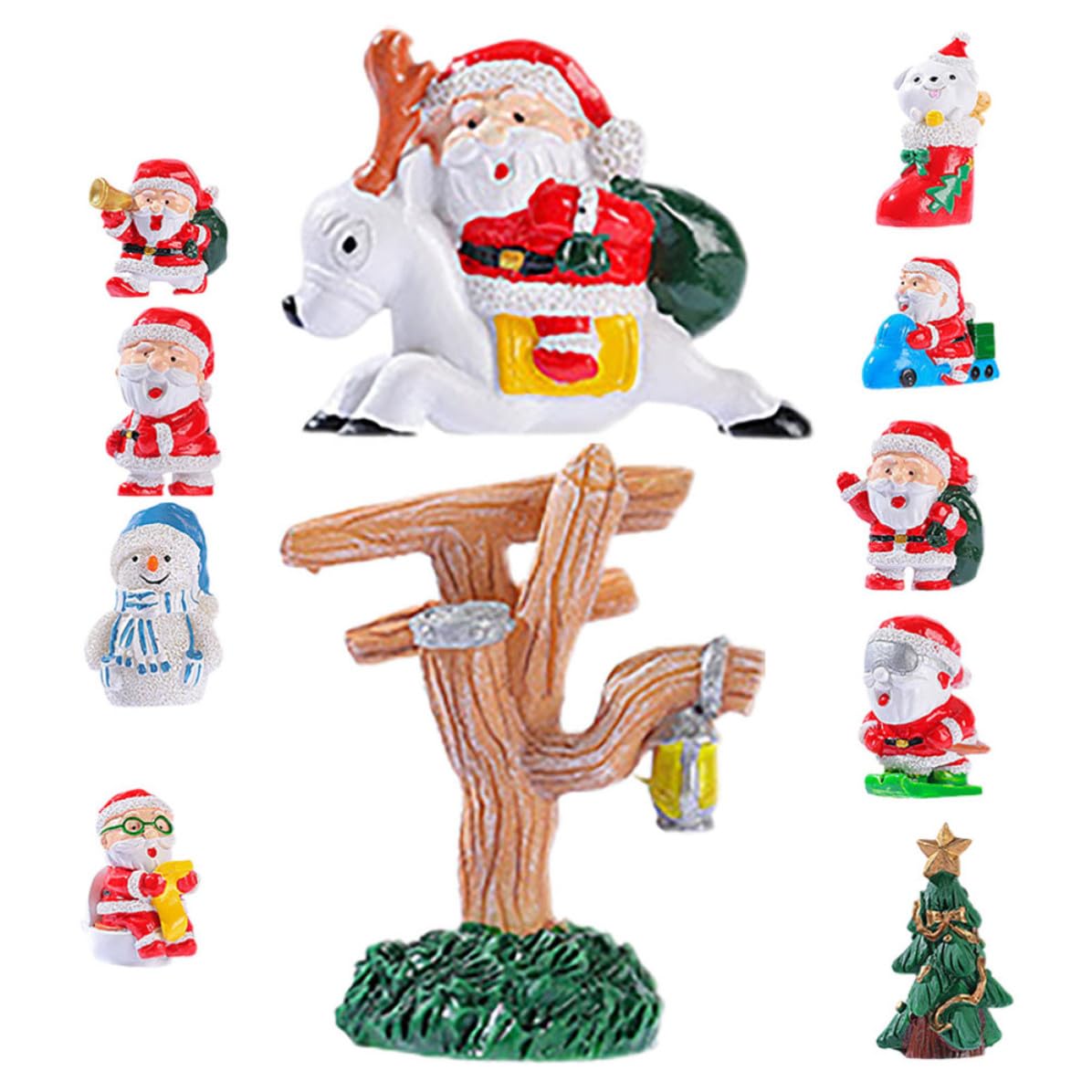 TOYANDONA 55 Piezas Figura de Muñeco de Escarcha Navideña de Resina para