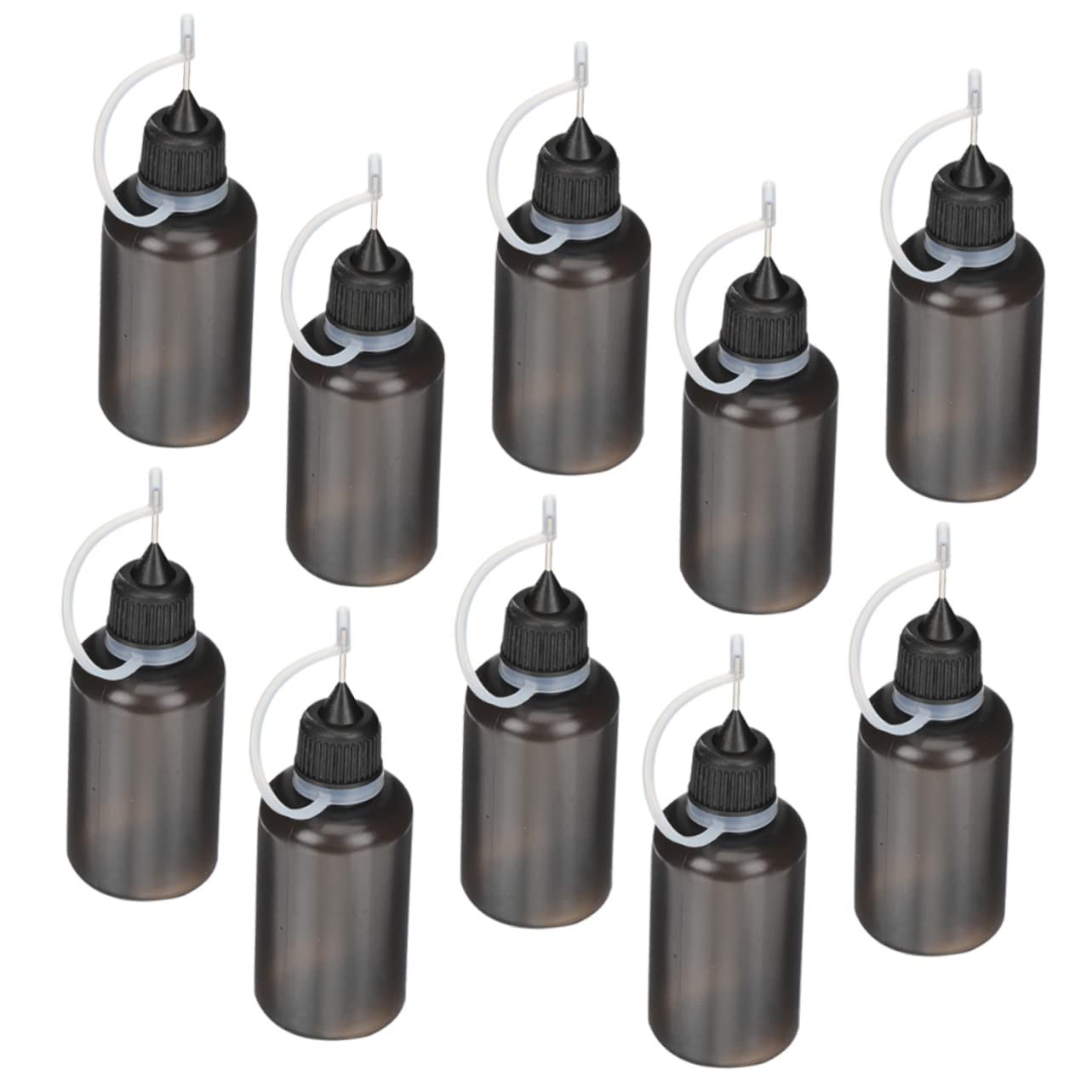 5 Sätze Ölflasche Nadel Spender Tipp Nase Düse Plastikflasche Kunststoffflasche Shampoo Bottle Wasserflasche Tragbare Trinkflasche Praktische Leimflasche Sport Black 10 Stück * 5