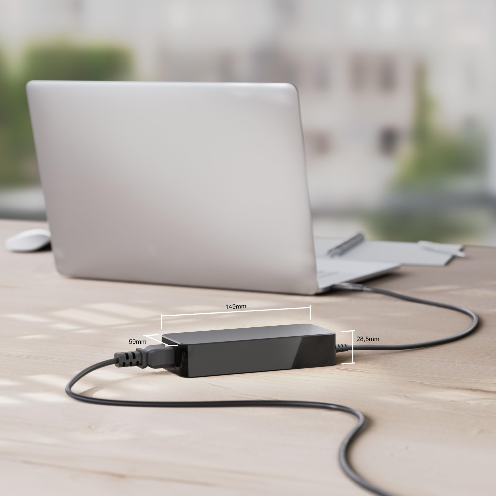 Vuelogic USB-C Power Supply 100W, Cargador rápido PD, tecnología GAN, Cargador para portátil y Dispositivos móviles, Negro