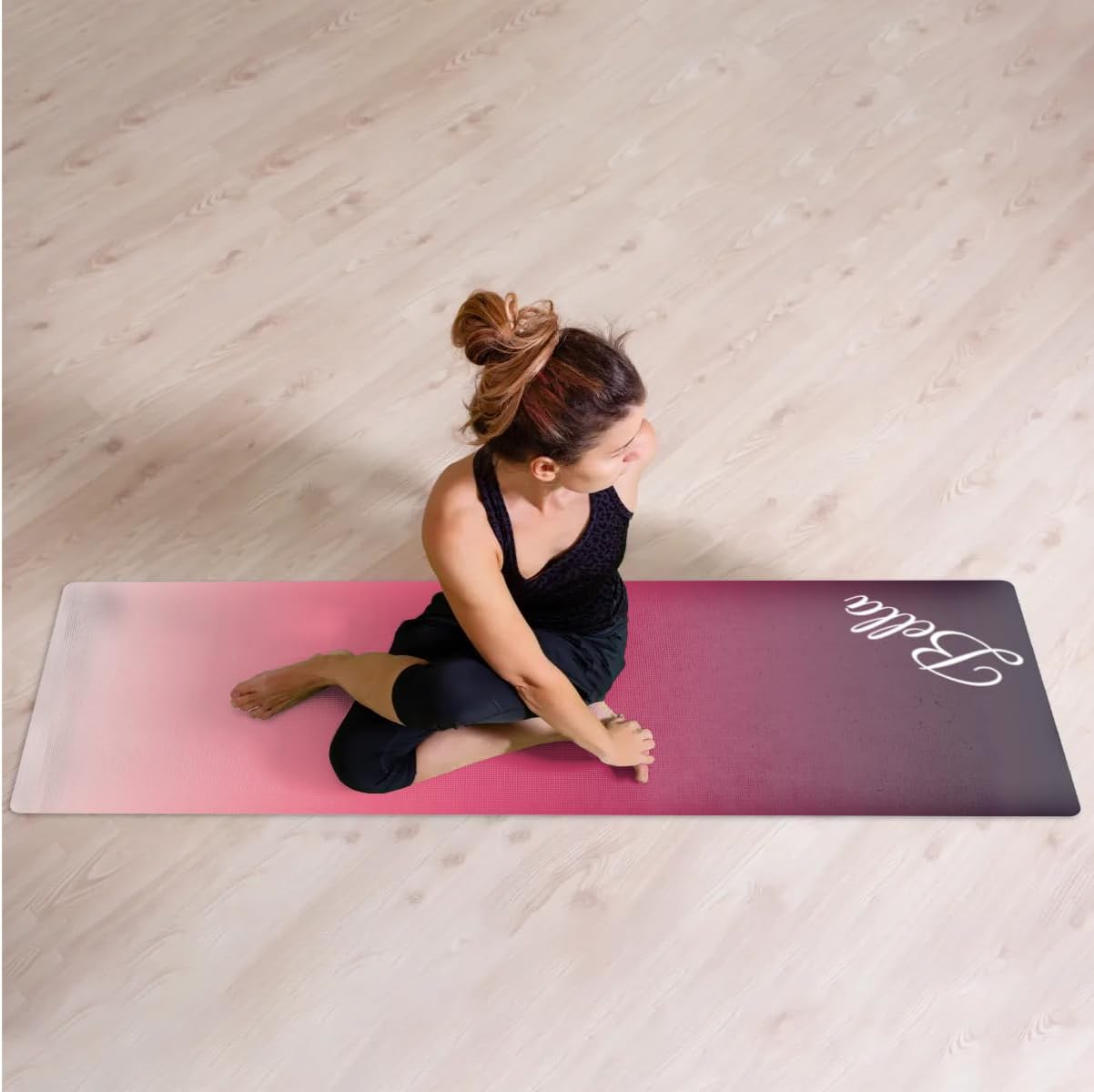 Custom Name Yoga Mat,Personalized Travel Yoga Exercise Mat,Non Slip,Perfect for Kids & Adults,Gradient Color E Series