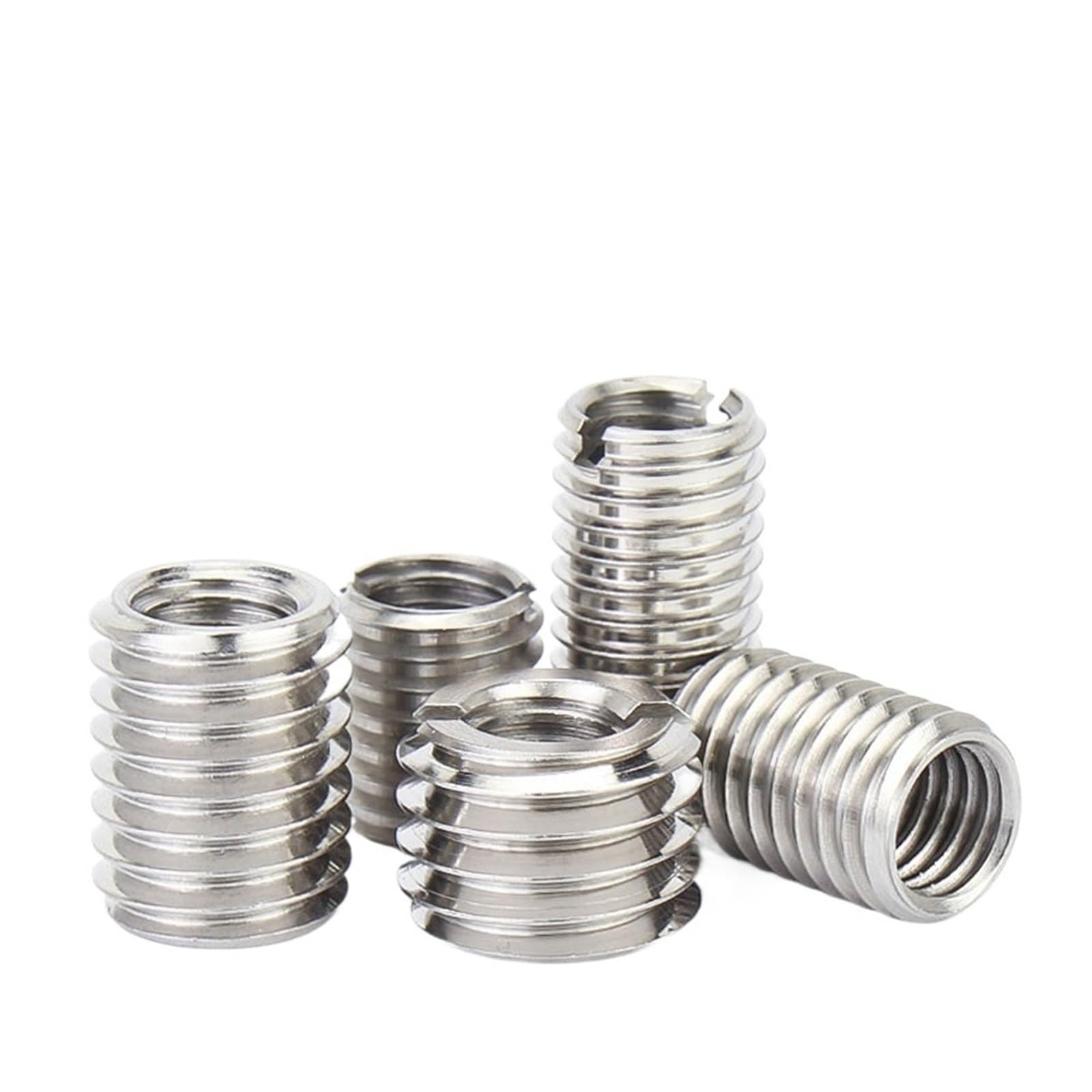 20 teile/satz M8 ~ M16 303 Edelstahl Schlitzmuttern for Innen- und Außenzähne Selbstschneidende Gewindeeinsatzadapter Schraubenmutternhülse