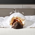 Feather Down Comforter Oversized King Size, 100% Cotton Shell All Season Duvet Insert, Luxury Hotel Bedding Comforters Cozy Ultra Soft Feather Blanket with 8 Corner Tabs, White (120 x 98 Inch)