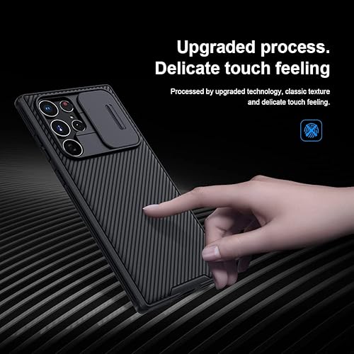 Miniatura 4 de Compatible con Galaxy S22 Ultra, funda deslizante para protección de lente de cámara para Samsung S22 Ultra 5G, TPU Bumper PC cubierta trasera (azul)