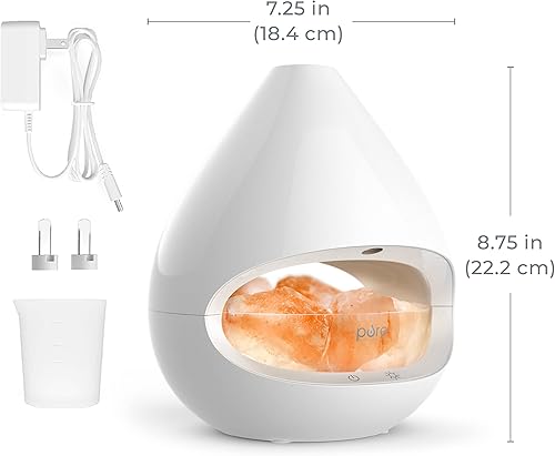 Miniatura 7 de Pure Enrichment PureGlow Crystal - Lámpara de sal 2 en 1 de Himalaya y difusor de aceite esencial ultrasónico con casquillos de sal de Himalaya 100