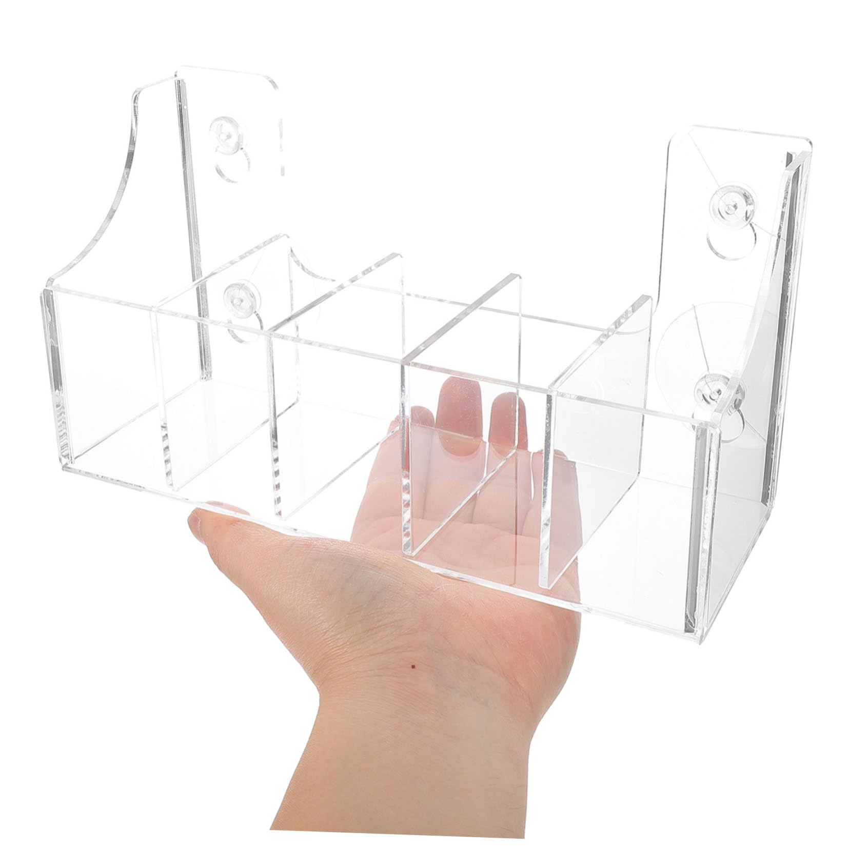 Organizer per Frigo in Acrilico 5 Scomparti e Ventose, Mensola Frigorifero Versatile per Fridge Organization in Cucina e Negozio
