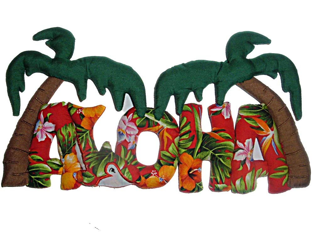 HAWAIIAN QUILTED FABRIC ALOHA WALL DECOR GIFT 10X6