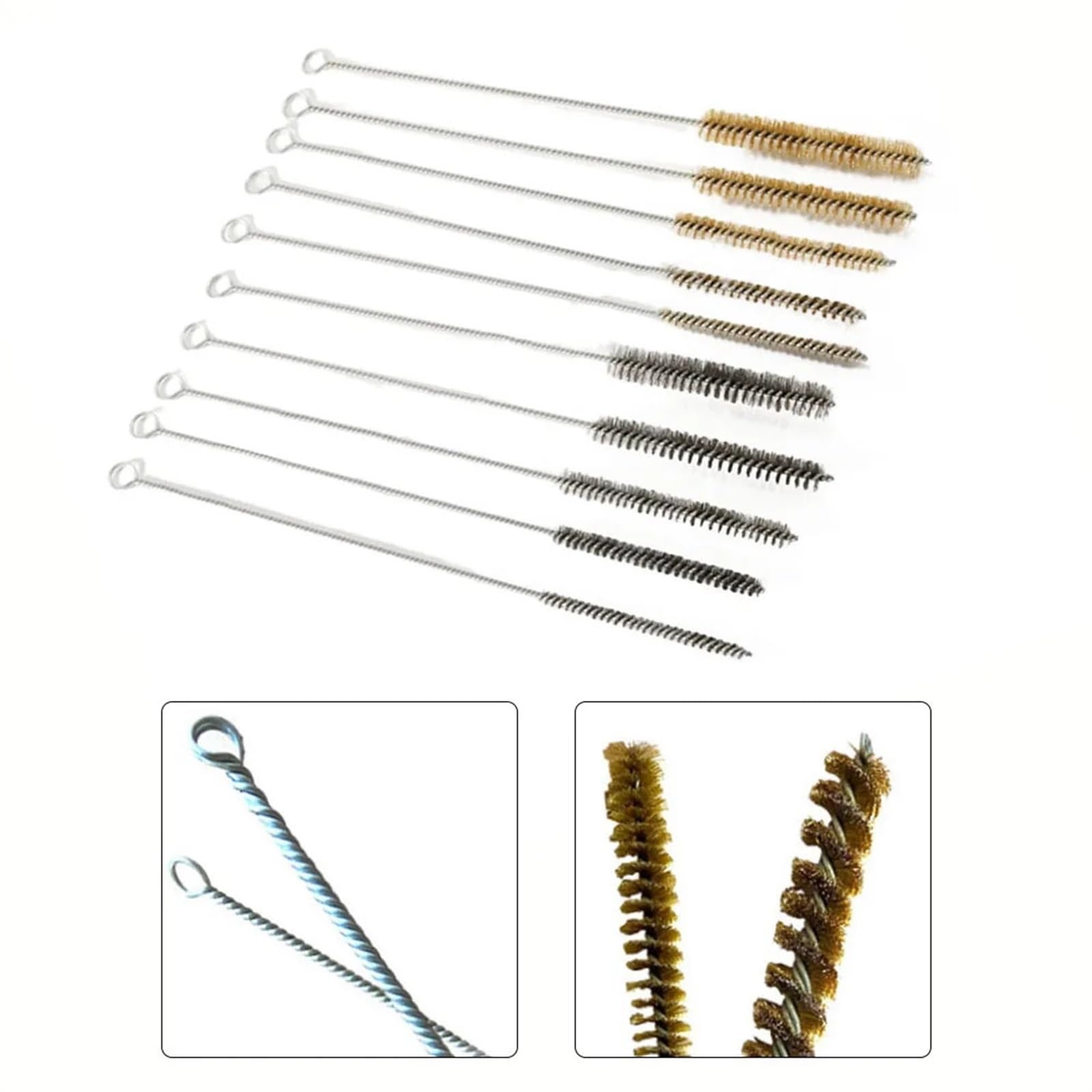 ReinigungsbüRste 5/10-teiliges Reinigungsbürsten-Set aus Edelstahl, Messing, Zylinder, Draht, Rohr, Rohrreinigungsbürste, Reinigungsbürste for Farbspritzpistolen AbflussbüRste(10pcs)