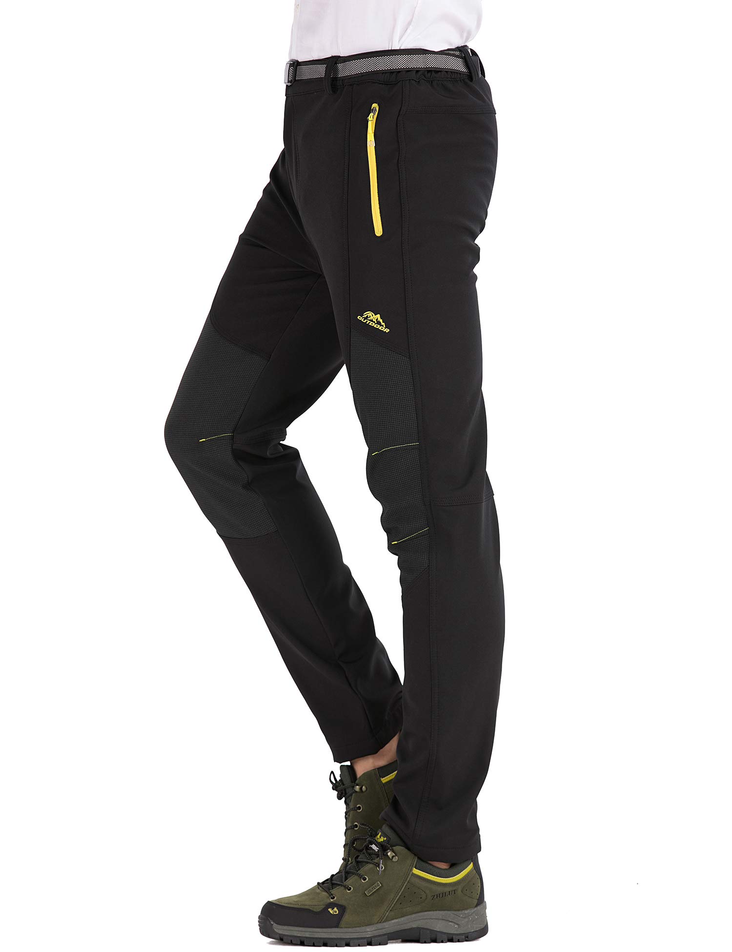 BenBoy Pantaloni Trekking Uomo Invernali Impermeabile Pantaloni da Sci Neve Arrampicata Escursionismo Caldo Pantaloni Softshell Outdoor