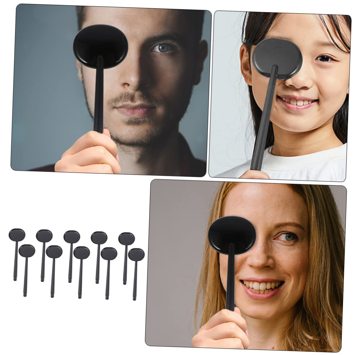 Didiseaon 1set Eye Shield Eyesight Test Tool Eyeglass Accessories Eye Examination Occluder Vision Test Kit Eye Exam Chart para Eyepatch Occluders Pocket Tool Abs Engineering Plastics 10pcs