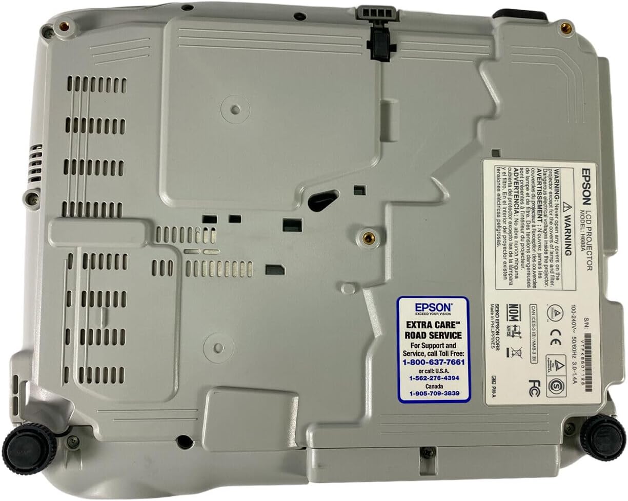 Epson PowerLite 97H Projector Bottom Panel with Support Information