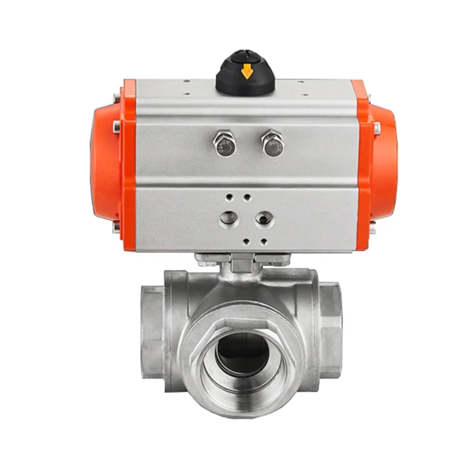 DN40 304 Stainless Steel Pneumatic Ball Valve Three-Way T/L AT Pneumatic Actuator Female Thread Ball Valves