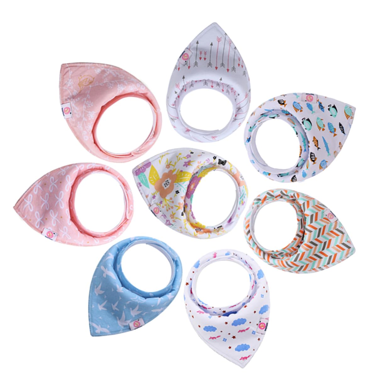 Toyvian 8St Kopftuch für Babys Baby-Turban -Hijab lätzchen -Sabber-Lätzchen Speicheltücher aus Baumwolle -Speicheltücher sabberbandana Schal Doppelschicht