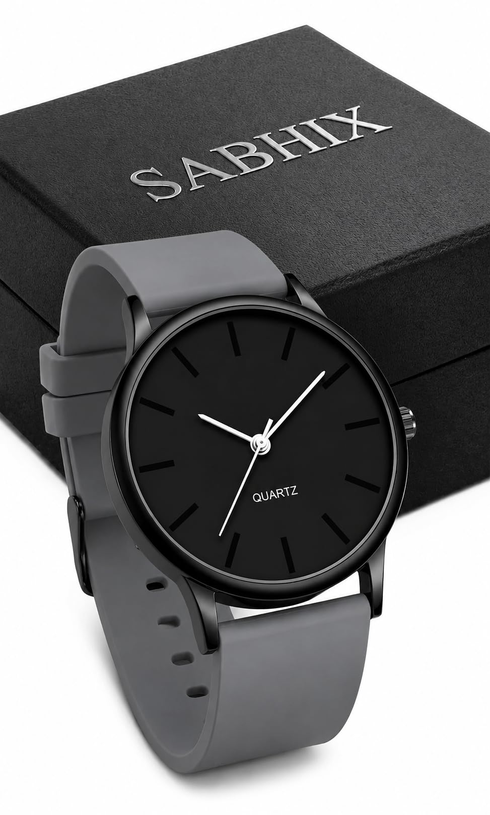 Grey Dial Analog Watch for Men with Grey Silicone Strap | Stylish Quartz Analog Wrist Watch | Lightweight Casual Everyday Watch | Comfortable Silicone Band | Fashion Watch for Office, College & Daily Wear-picture-16