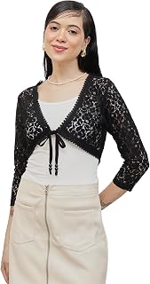 Nümae Women's Designer Lace Front Tie Up Short Shrug Price In India