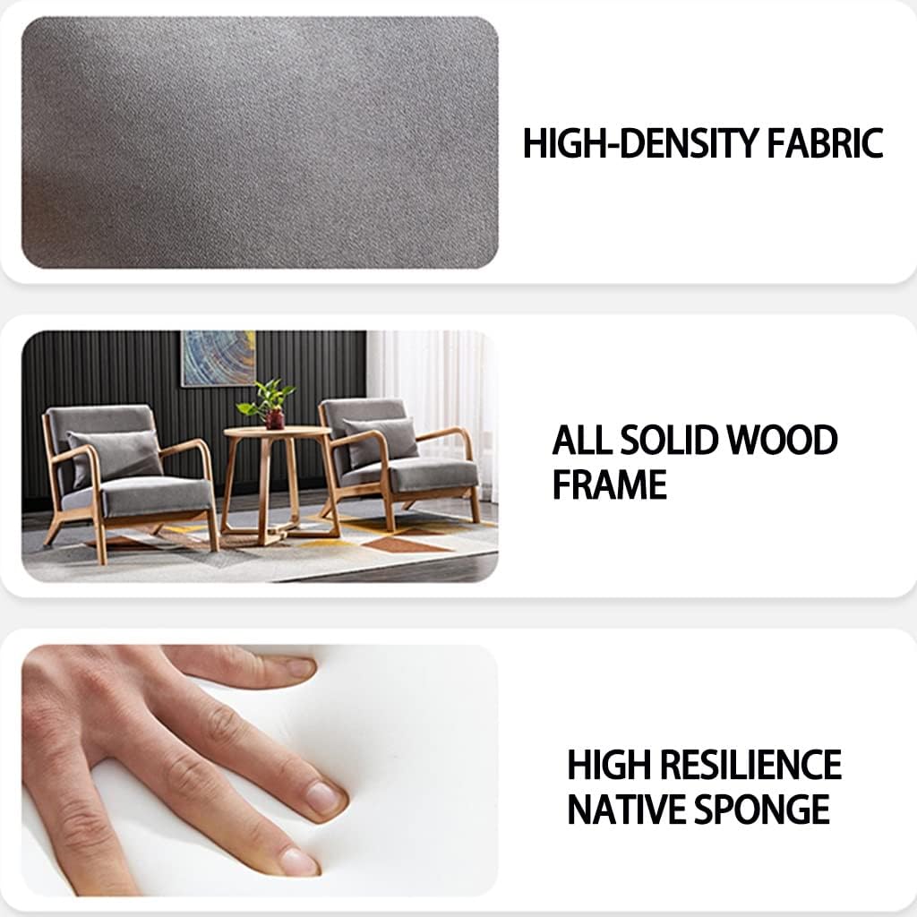 Accent Chair for Living Room, Side Chair with Arms, Mid-Century Modern Leisure Chair Upholstered with Solid Wooden Frame and Armrest Fabric Reading Chair for Bedroom Apartment (Color : Brown)