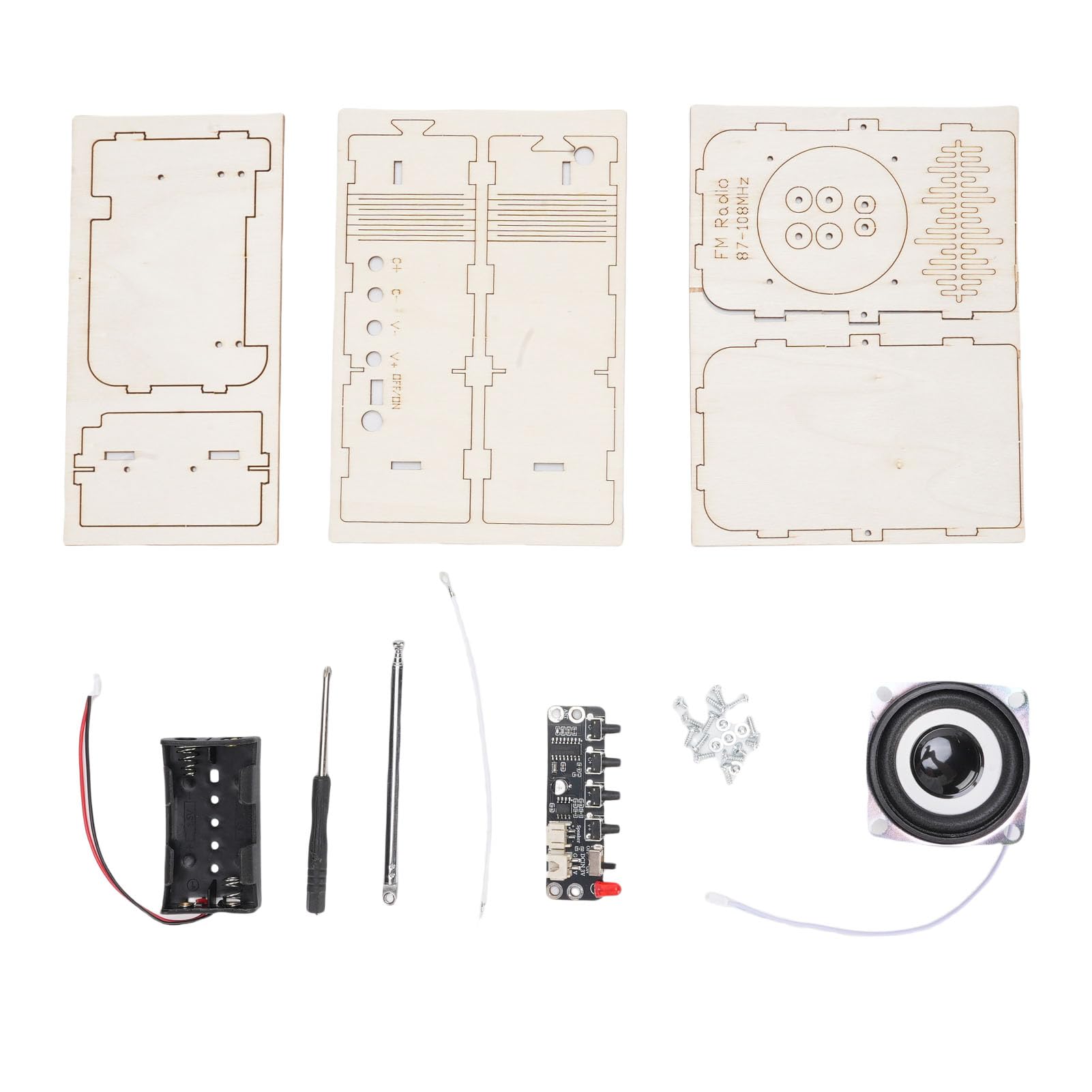 Pongnas DIY FM Radio Kit STEM Toys with FM Radio Module Educational FM Radio Building with Antenna Experiments for Kids Children