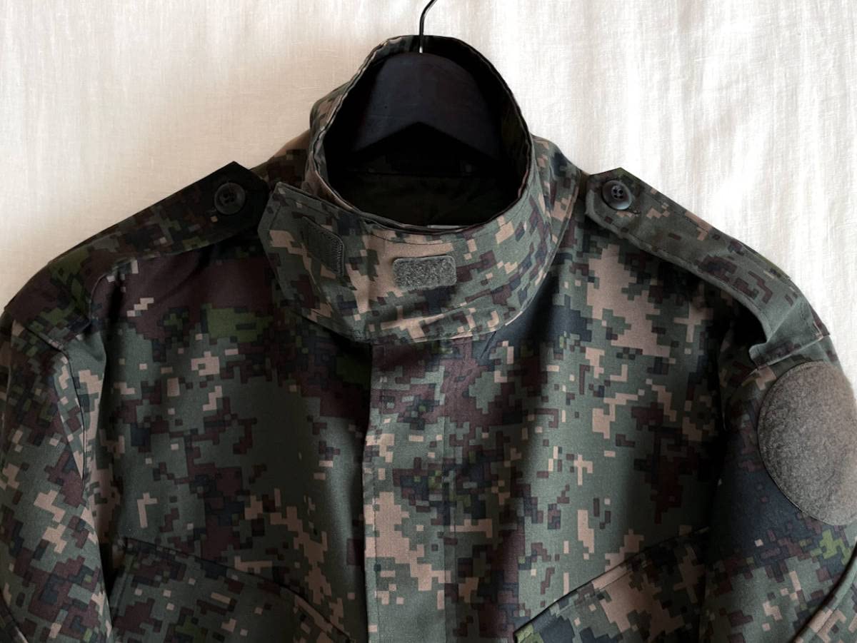 希少デッド 韓国軍 デジタルカモ 迷彩 シャツ ジャケット カモフラ ジャケット 韓国軍 デジタルカモ 迷彩 シャツ ジャケット 肩章付 カモフラ