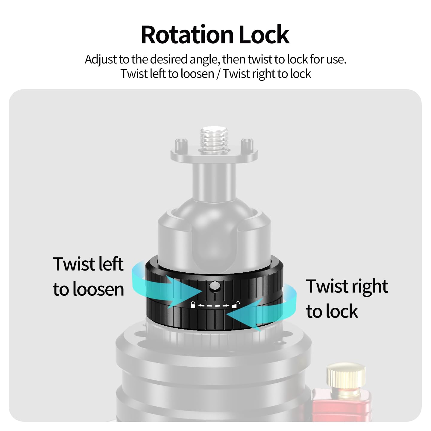 Statyw z głowicą kulową ze stopu aluminium 22 mm ze śrubą 1/10.2 cm, adapter do montażu na kamerze, nośność 4 kg, do kieszeni 4/3/X5, klipsy do telefonu, akcesoria (ze standardowym