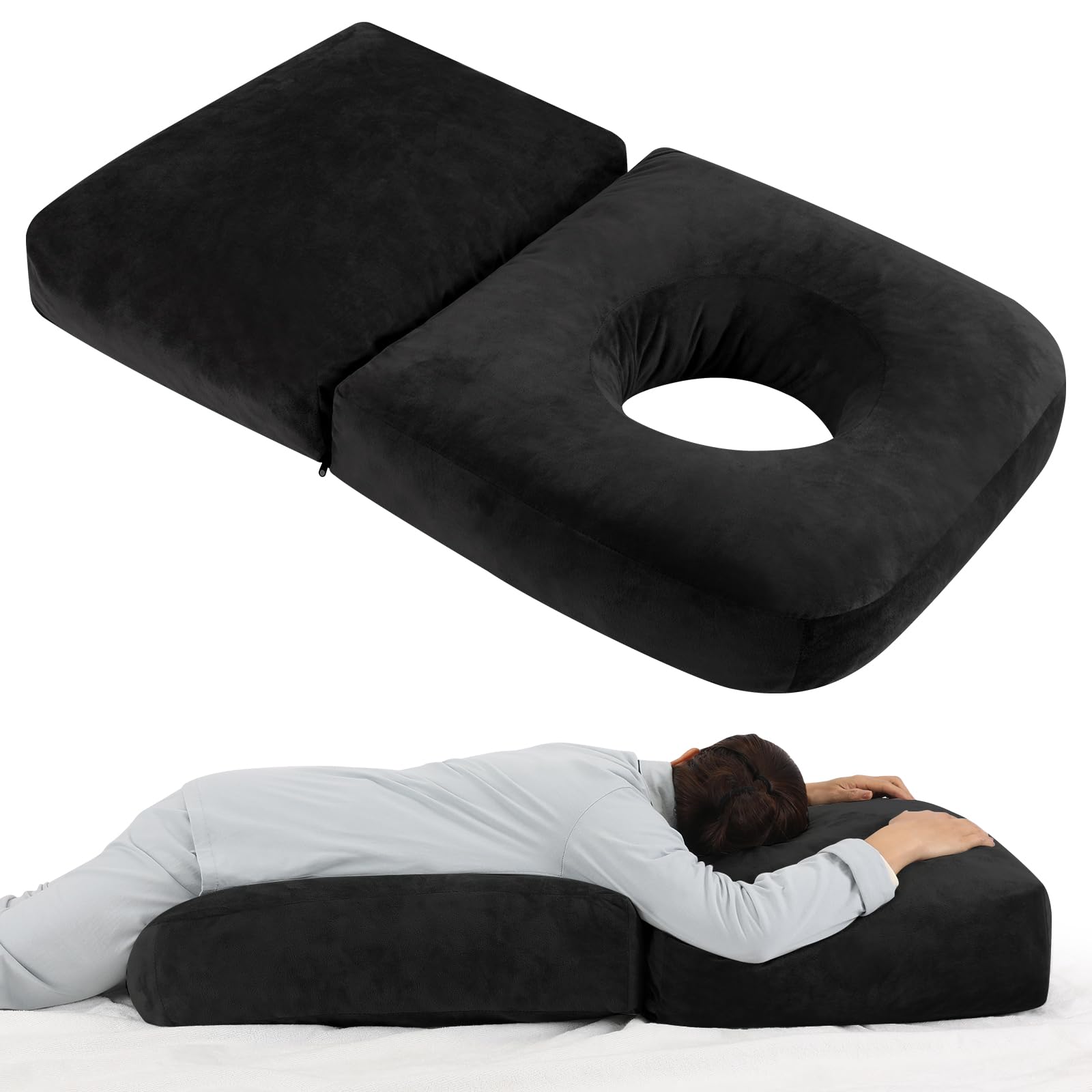  Similar Pregnancy Pillows for Sleeping, 45.3 Inch Pregnancy Massage Pillow Full Body Pillow with Removable Cover - Support for Back, Legs, Belly, HIPS for Pregnant Women(Black)
