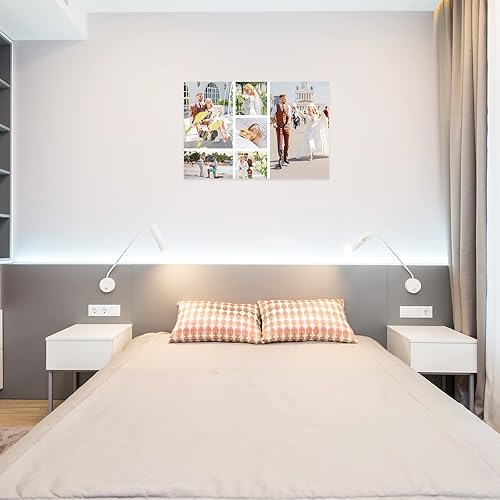 Miniatura 3 de CCWACPP Lienzo de collage de imágenes personalizadas con fotos familiares, impresión de foto personalizada en lienzo para parejas, familia, bebés,