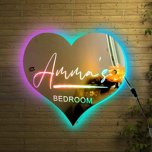 Miniatura 7 de Espejo de dormitorio con nombre personalizado, letreros de neón personalizados con luces LED, cumpleaños, boda, fiesta, letrero de nombre