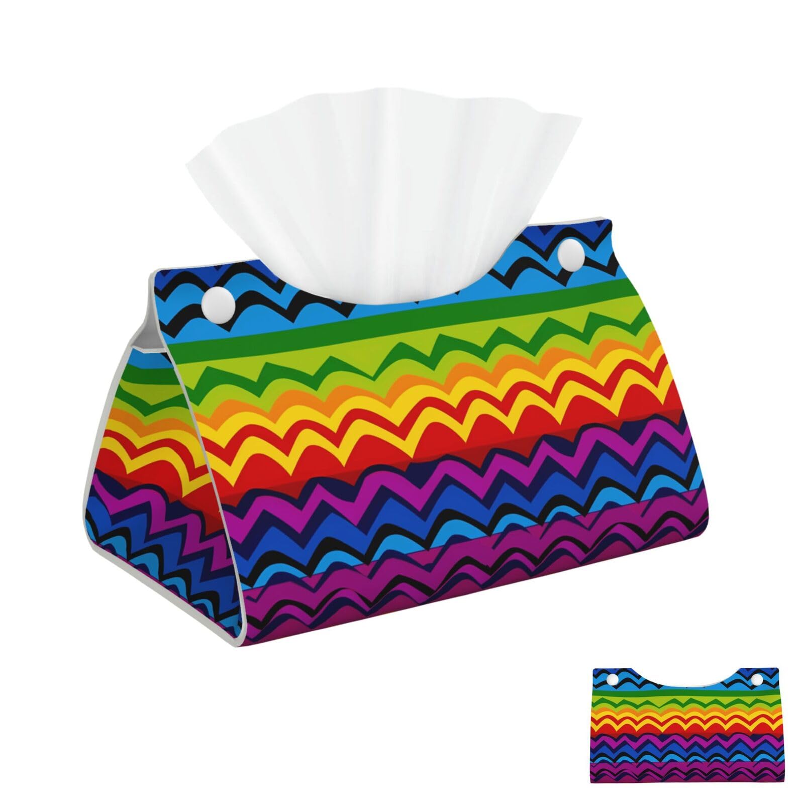 Gay Pride Rainbow Pattern Tissue Box Cover Square Cube Boxes