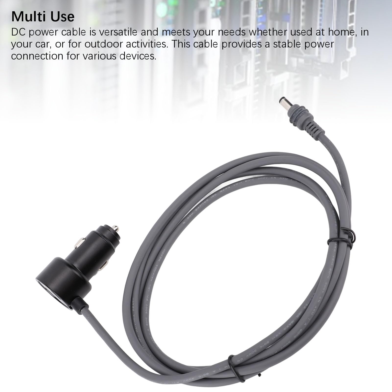 Câble D'alimentation Allume-cigare de Voiture 12V 24V DC, Rallonge 18AWG DC avec Affichage Numérique, pour Voiture Camion RV Bateau (10m)