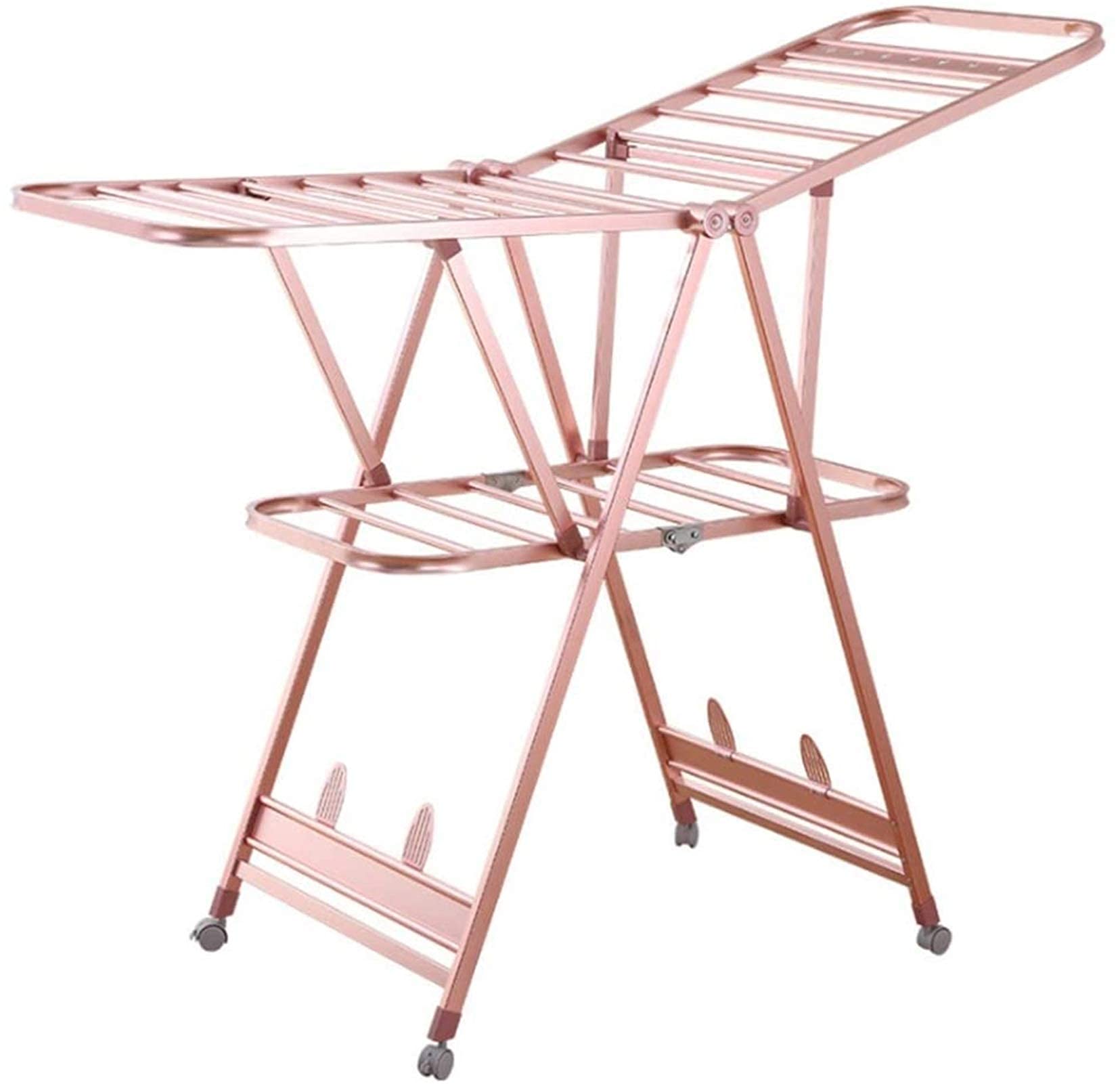 ERNP Tendedero de Ropa con calefacción eléctrica, secador de Ropa Extensible, tendedero de Suelo Plegable para Interior y Exterior, balcón, aleación de Aluminio, riel para Ropa, portátil, Compact