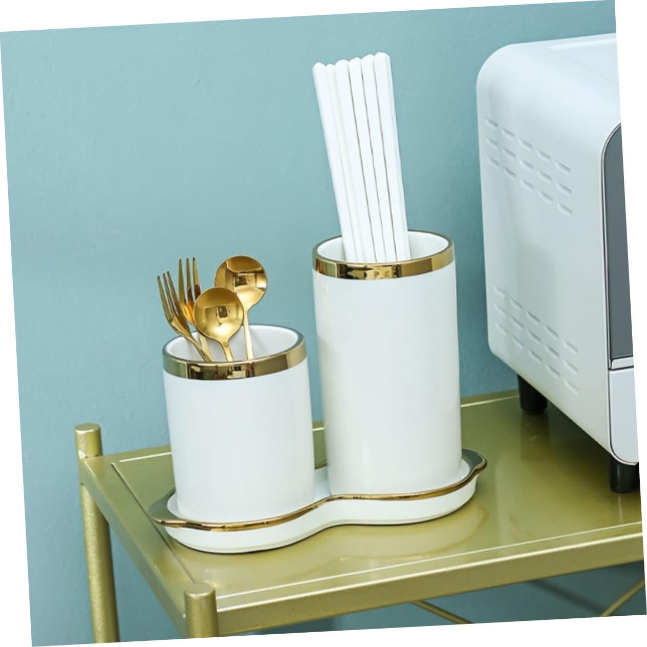 Ciieeo Farmhouse Style Silverware Cutlery for Countertop Chopsticks Storage Kitchen Supply Organizer