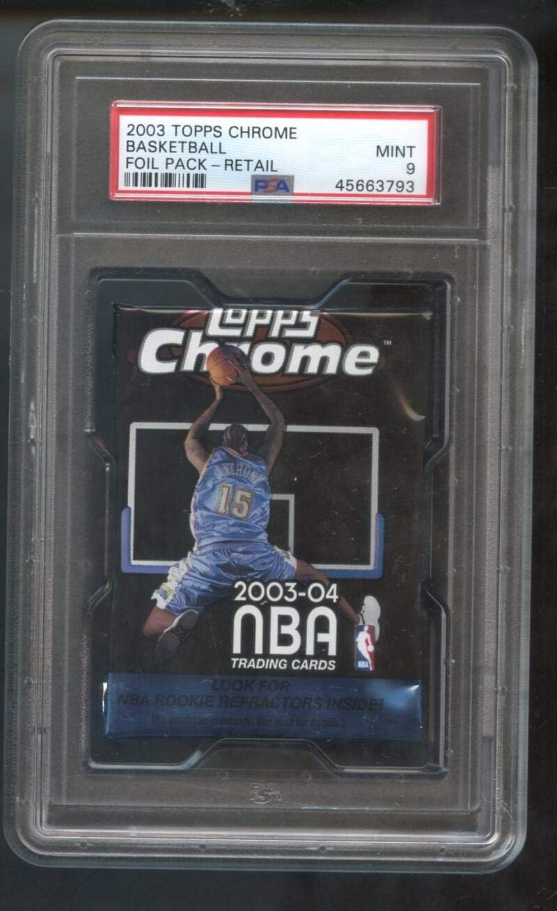 2003-04 Topps Chrome Basketball Card Pack Retail Unopened Wax Lebron James NBA Graded MINT PSA 9 2004