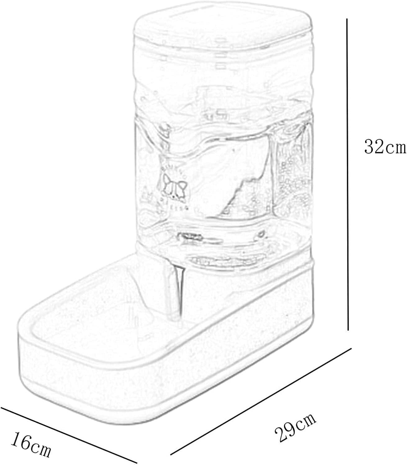 Supplies Cat/Dog High Capacity Feeder And Water Dispenser Set, Unplugged Gravity Pet Feeder,Water Storage Capacity 3.8L, Grain Storage Capacity 3.8L Pet water dispenser (Water dispensers)