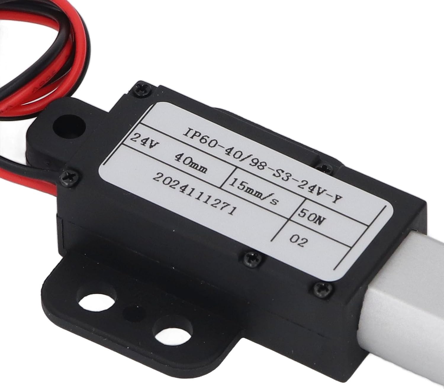 DC 24V Electric Miniature Linear Actuator with Automatic Limit Switch, Mini Motion Actuator, 50N Thrust 40mm Stroke Metal Mini Motion Actuator for Cabinet Doors, Tables