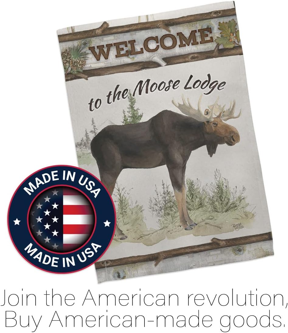 Breeze Decor G160104 The Moose Lodge Nature Wildlife Impressions Decorative Vertical Garden Flag 13" x 18.5" Printed In USA Multi-Color