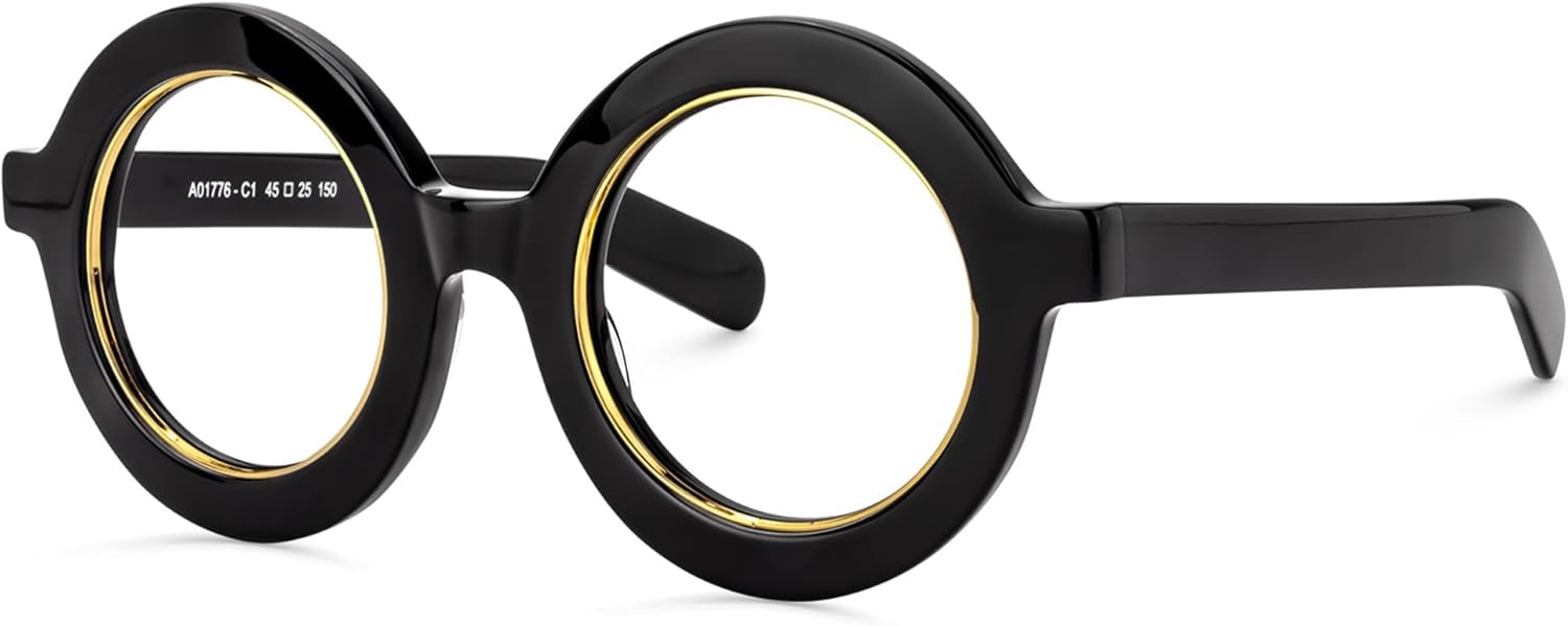 Zeelool Retro Thick Round Blue Light Blocking Glasses for Women Men Calhoun ZOA01776 - Image 6