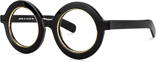 Zeelool Gafas retro gruesas redondas con bloqueo de luz azul para mujeres y hombres Calhoun ZOA01776