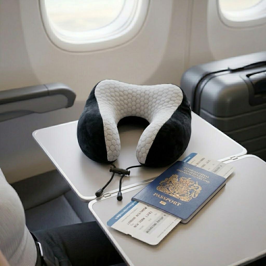 G-Force Sanitized Cooling Fabric Memory Foam Neck Pillow in Three Colors with Storage Pocket & Travel Pouch | Cervical Support | Pain Relief