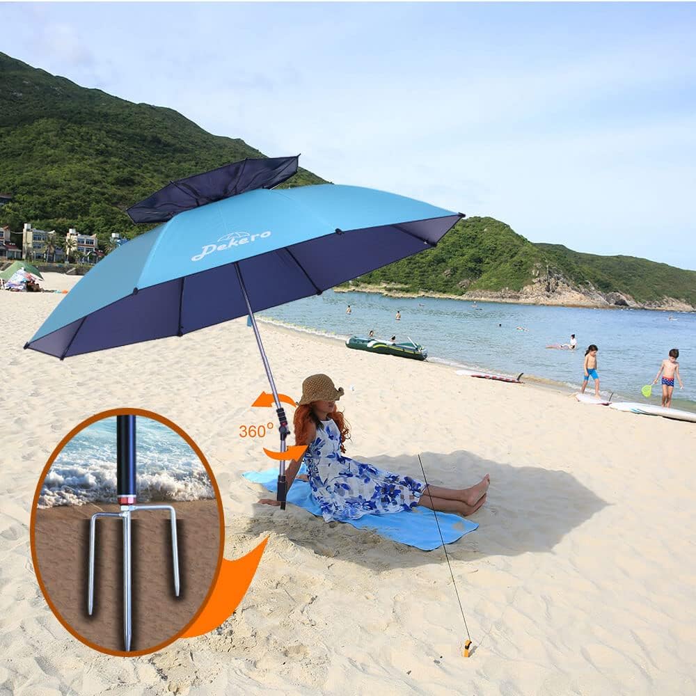 dekero 220cm パラソル 釣り傘 ビーチパラソル 大型 パラソル ガーデン