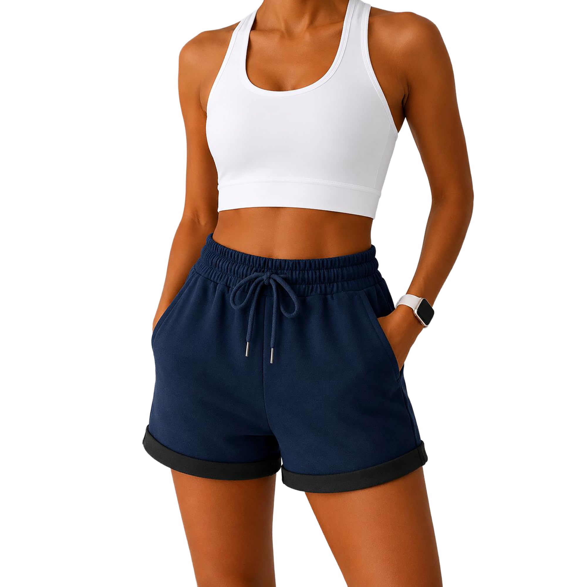Smith & Solo Kurze Hose Damen - Shorts Sommer Hosen, Laufhose Kurz Sporthose, Trainingshose Sportshorts Women Laufshorts