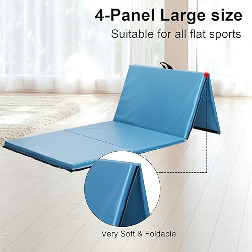 Miniatura 3 de Payhere Tapete grueso de gimnasia de 4 x 8 x 2 pulgadas, extra grueso, de alta densidad, antidesgarros, plegable, para el hogar, tapete de gimnasio