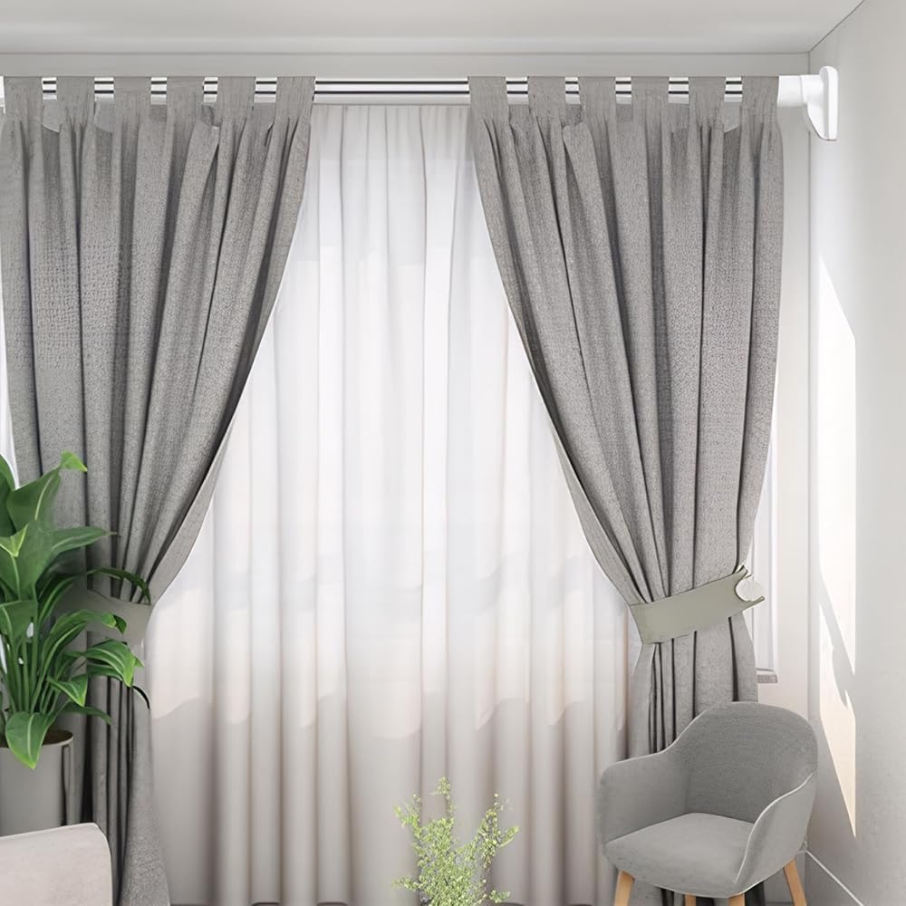 Adjustable Heavy-Duty Shower Curtain Rod, No-Drill Tension Design for Bathroom, Kitchen, Balcony & Closet - Fits 110-200cm - Easy Install, Space-Saving Solution