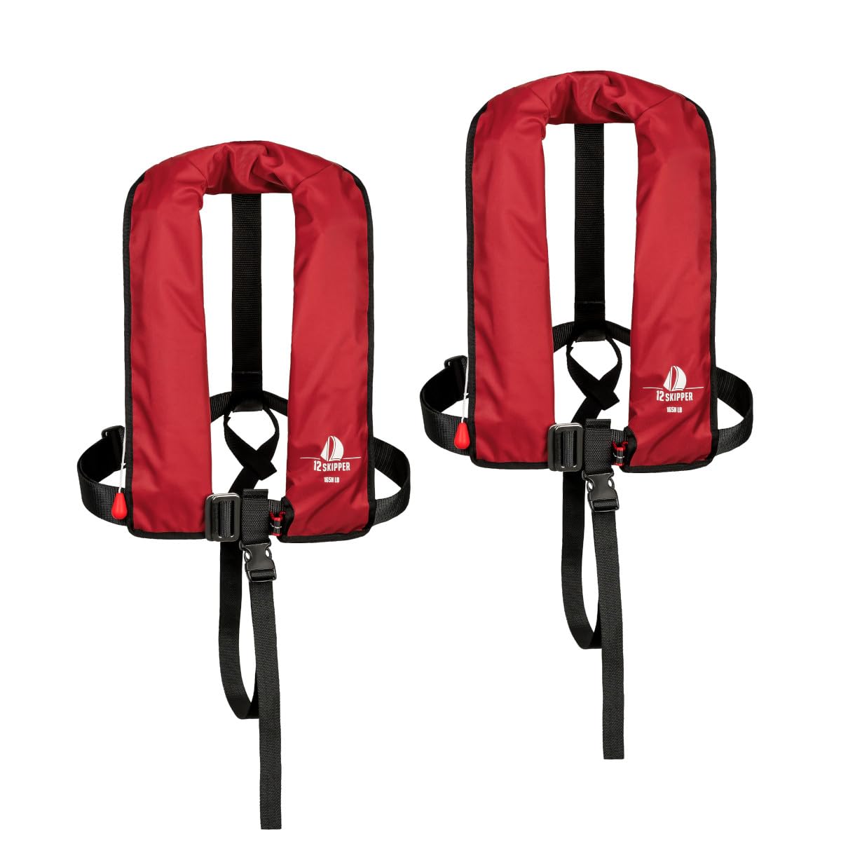 Set 2 Giubbotti Salvataggio Automatici 165N ISO Con Imbracatura - Verde Oliva - Foto 3